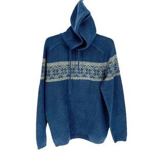Hawker Rye‎ Hoodie Pullover Sweater Knit Multicolor Mens Large NWOT